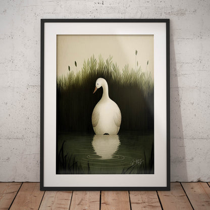 »Duck Listen And Reflect« retro poster