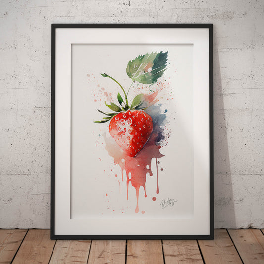 »Harmony Strawberries in Hues« retro poster