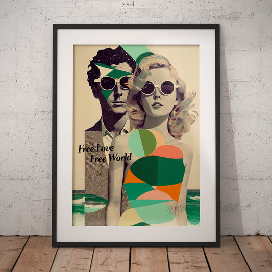 »Free Love, Free World«retro poster