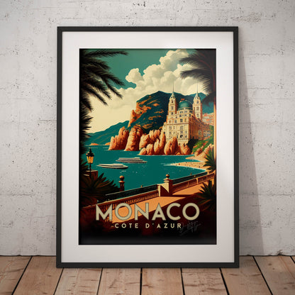 »Monaco, travel poster« retro poster