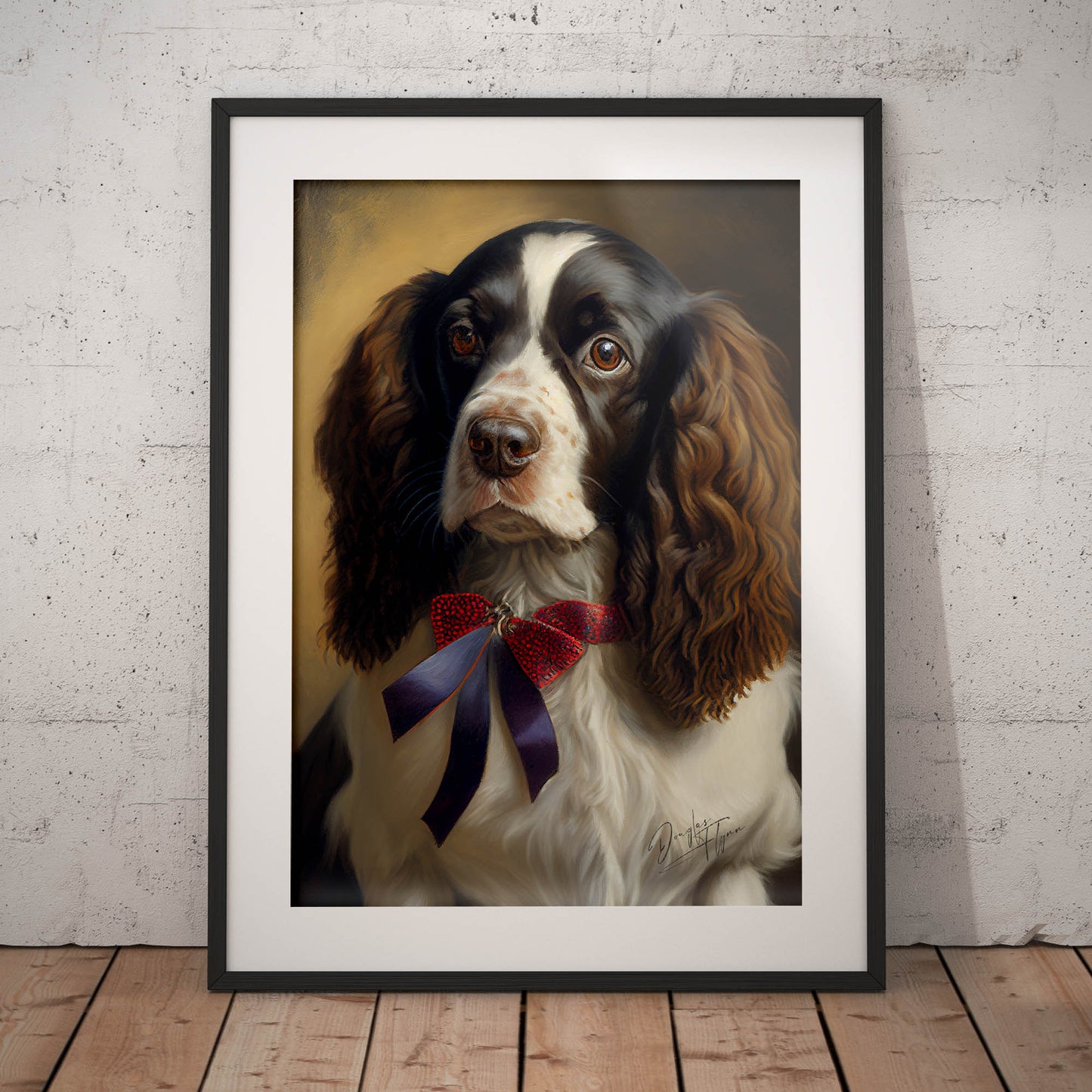 »English Springer Spaniel med rosett«
