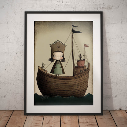 »Grouchy Galleon And The Princess« retro poster
