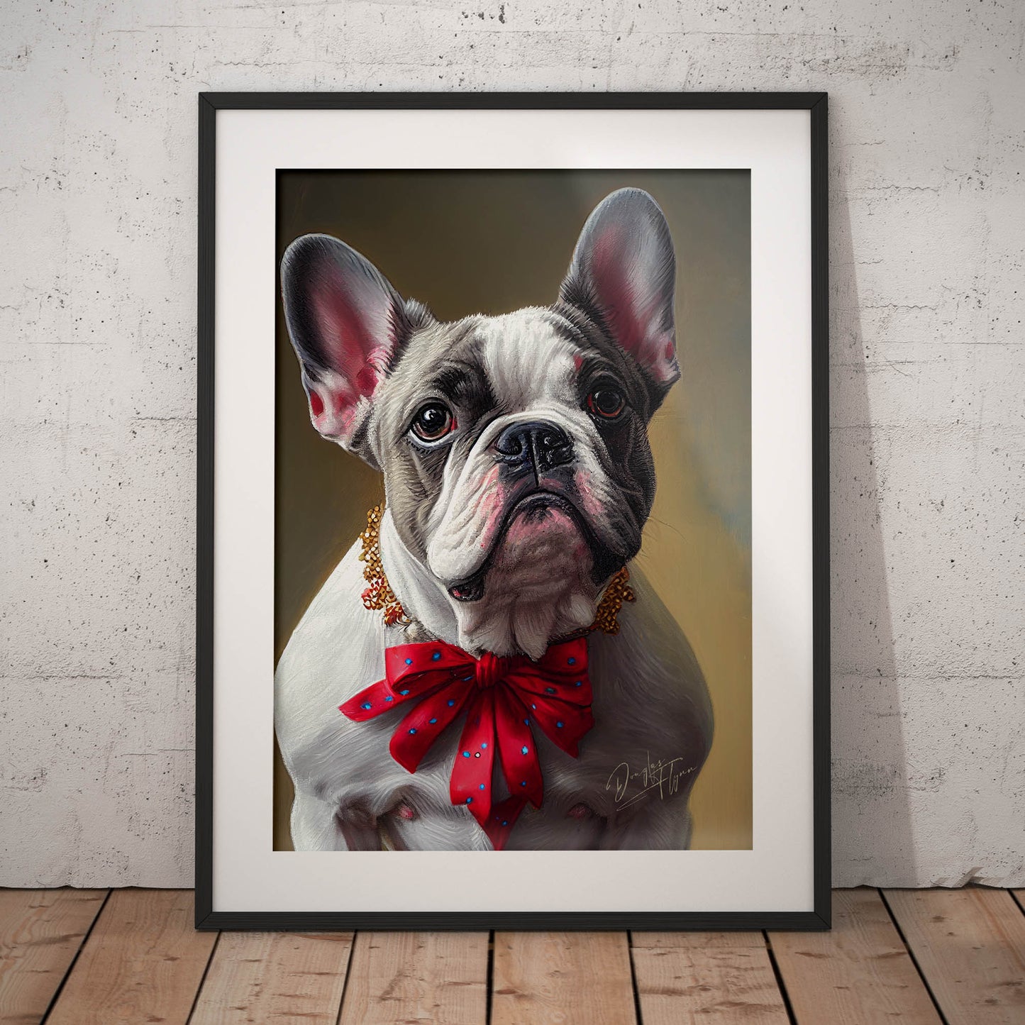 »French Bulldog med rosett«