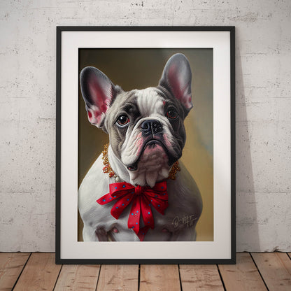 »French Bulldog med rosett«