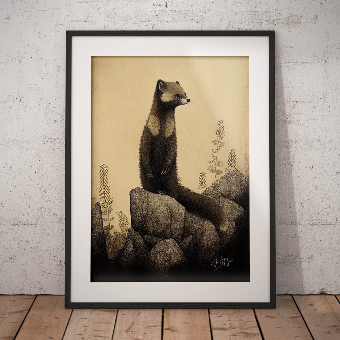 »Marten Listens And Muses« retro poster