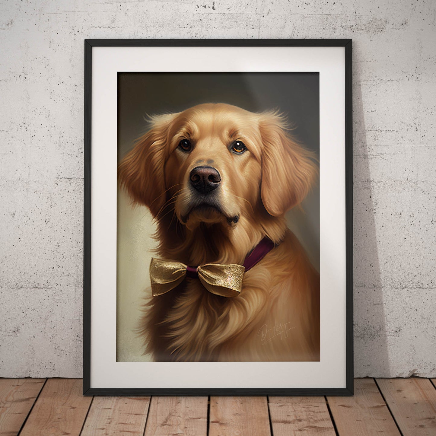 »Golden Retriever med rosett«