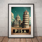 »Pisa, travel poster« retro poster