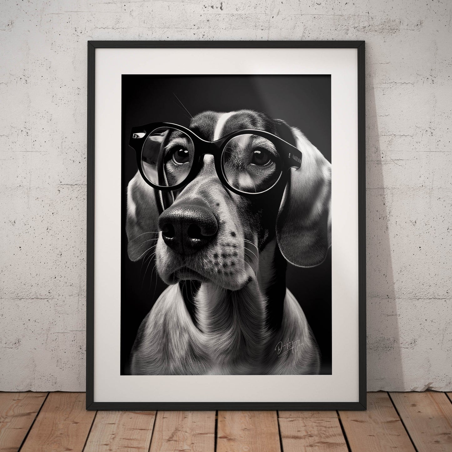 »Pup in Glasses« retro poster