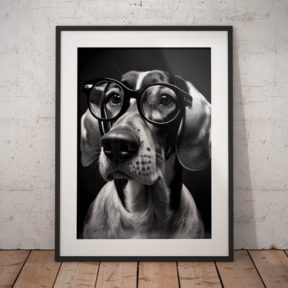 »Pup in Glasses« retro poster
