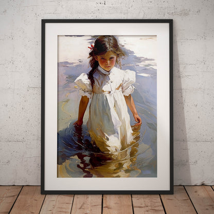 »Lily wading« retro poster