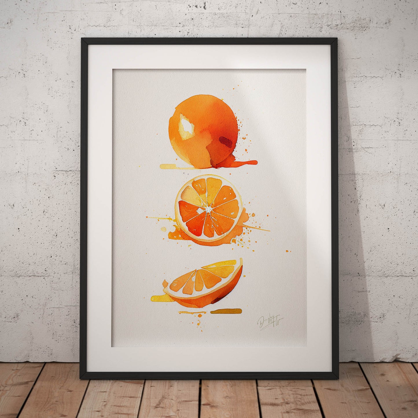 »Orange Watercolor Moods« retro poster