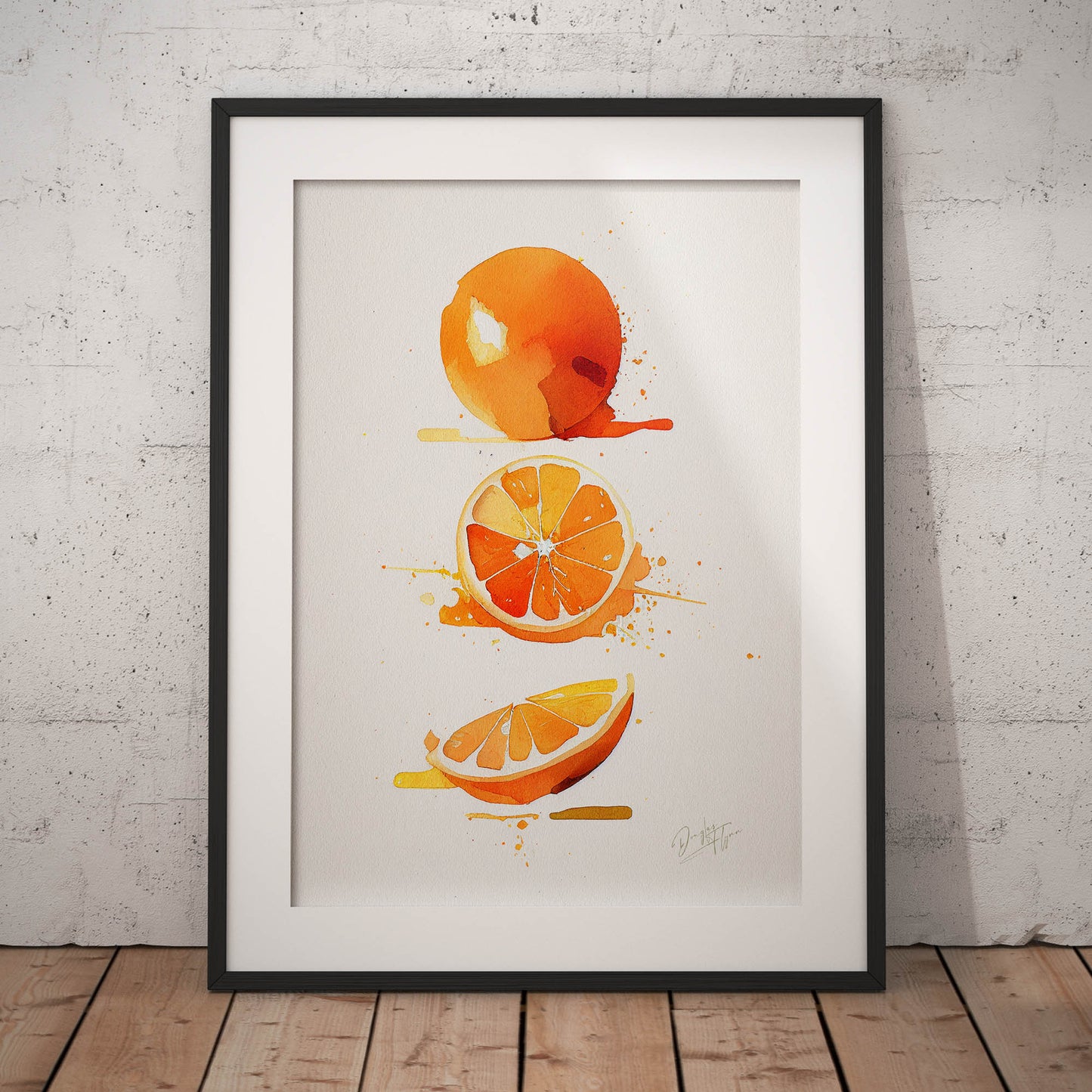 »Orange Watercolor Moods« retro poster