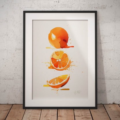 »Orange Watercolor Moods« retro poster