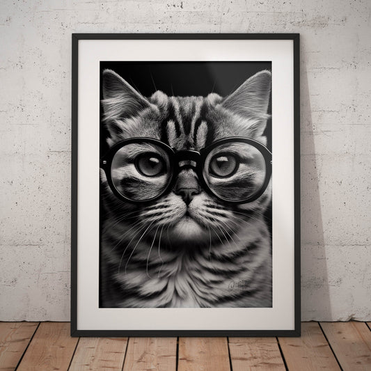 »Purrfect Thinker« retro poster