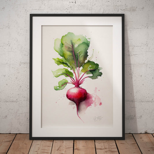 »Radish Meditations in Watercolor« retro poster