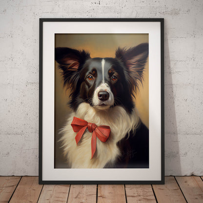 »Border Collie med rosett«