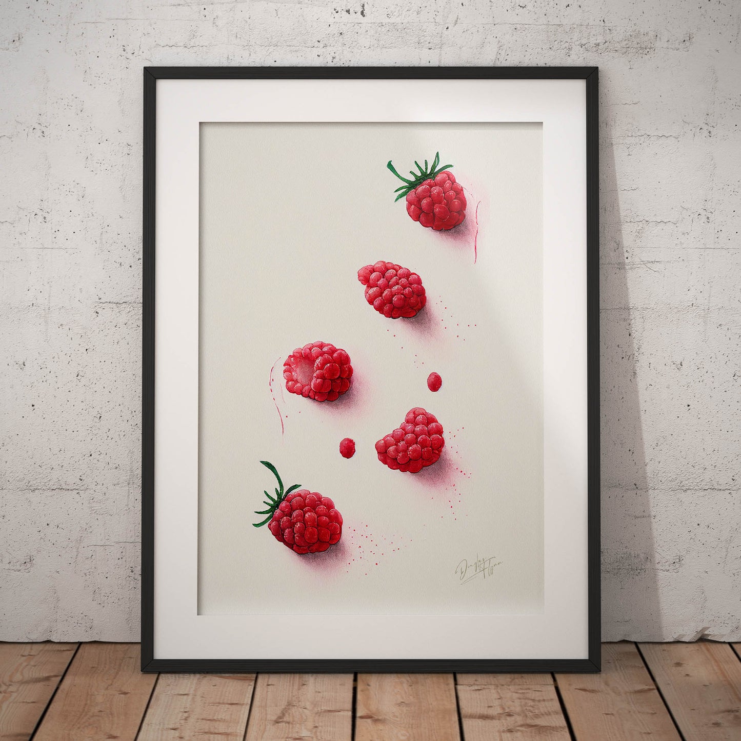 »Rasberries Watercolor Moods« retro poster