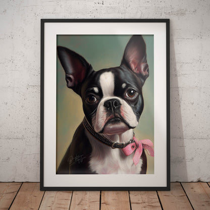 »Boston Terrier med rosett«