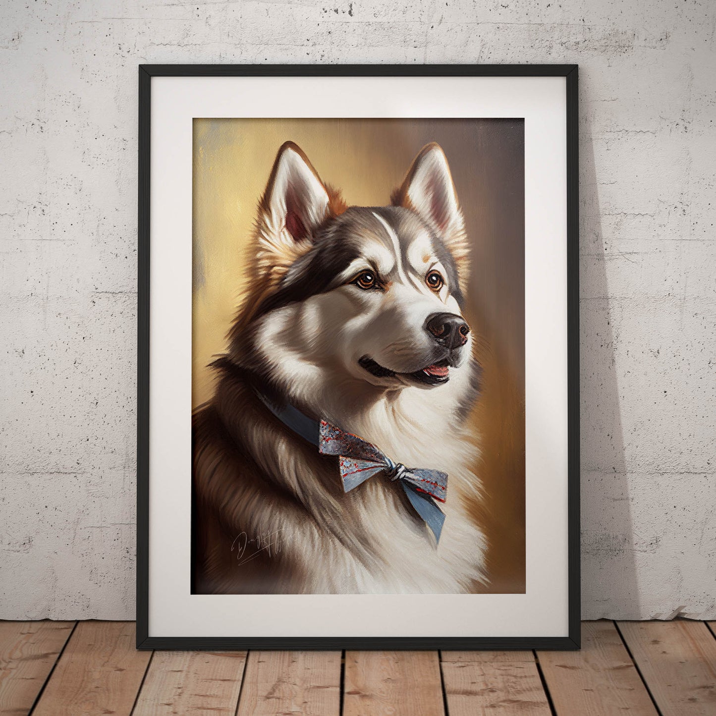 »Siberian Husky med rosett«