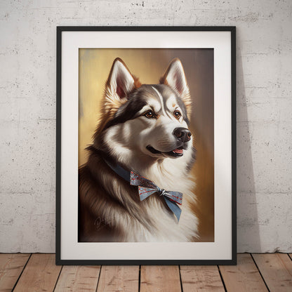 »Siberian Husky med rosett«