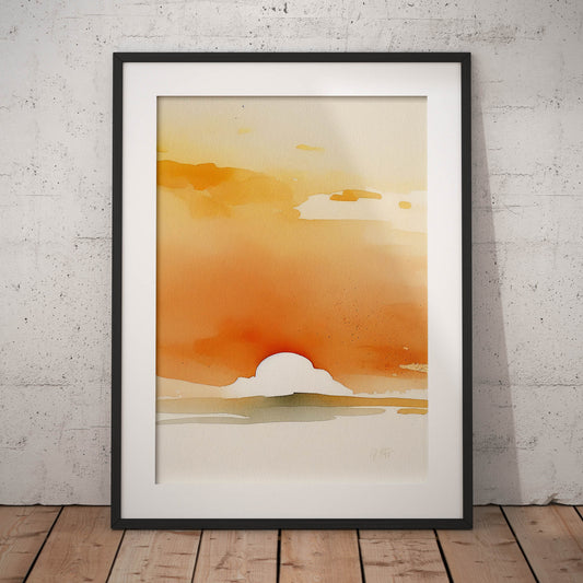 »Sunset Aquarel« retro poster