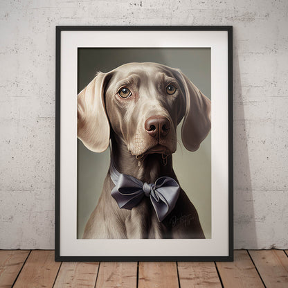 »Weimaraner med rosett«