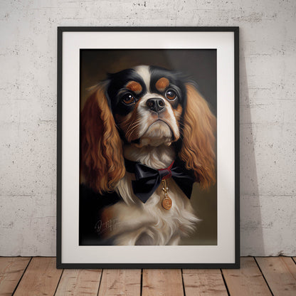 »Cavalier King Charles Spaniel med rosett«