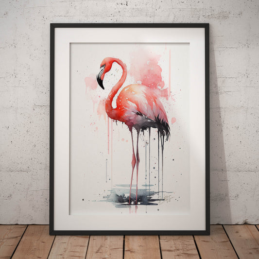 »Vibrant Flamingo Dreams« retro poster