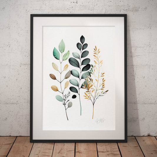 »Watercolor Foliage Musings« retro poster