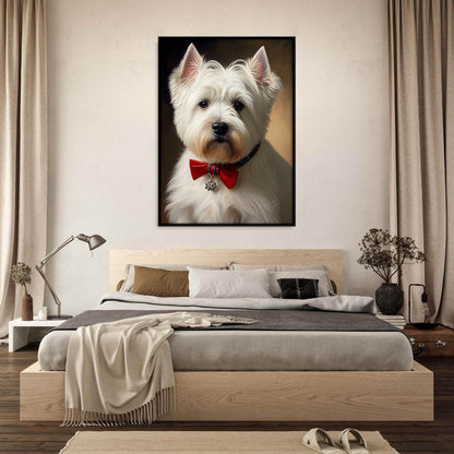»West Highland White Terrier med rosett«