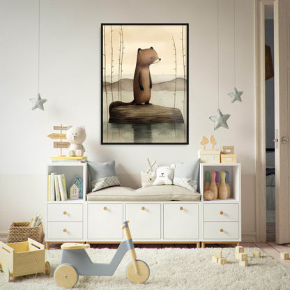 »Beaver Chew And Contemplate« retro poster