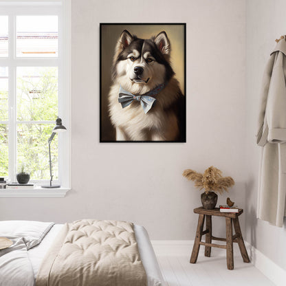 »Alaskan Malamute med rosett«