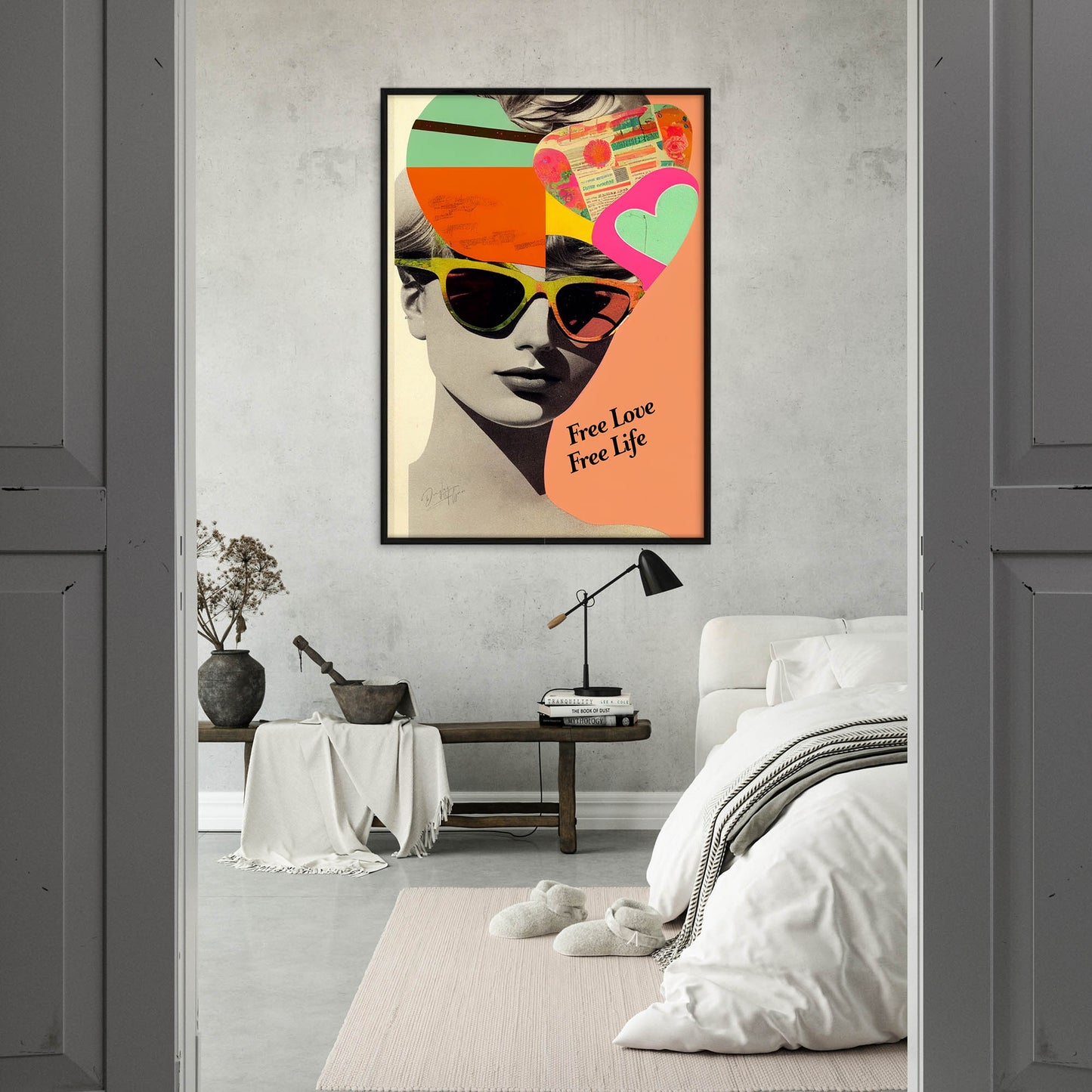 »Free Love, Free Life«retro poster