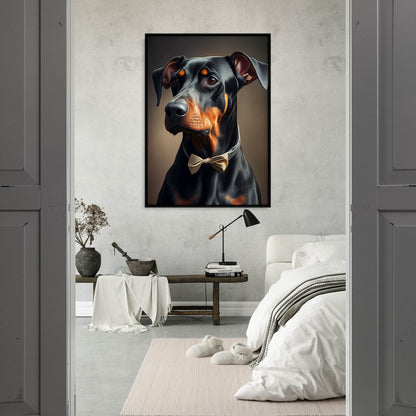 »Doberman Pinscher med rosett«