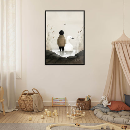 »Duck Pause And Noodle« retro poster