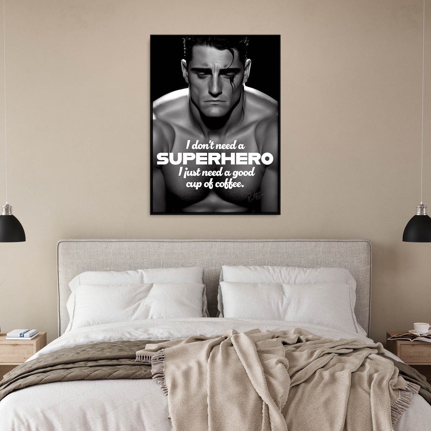 »I Dont Need A Superhero« retro poster