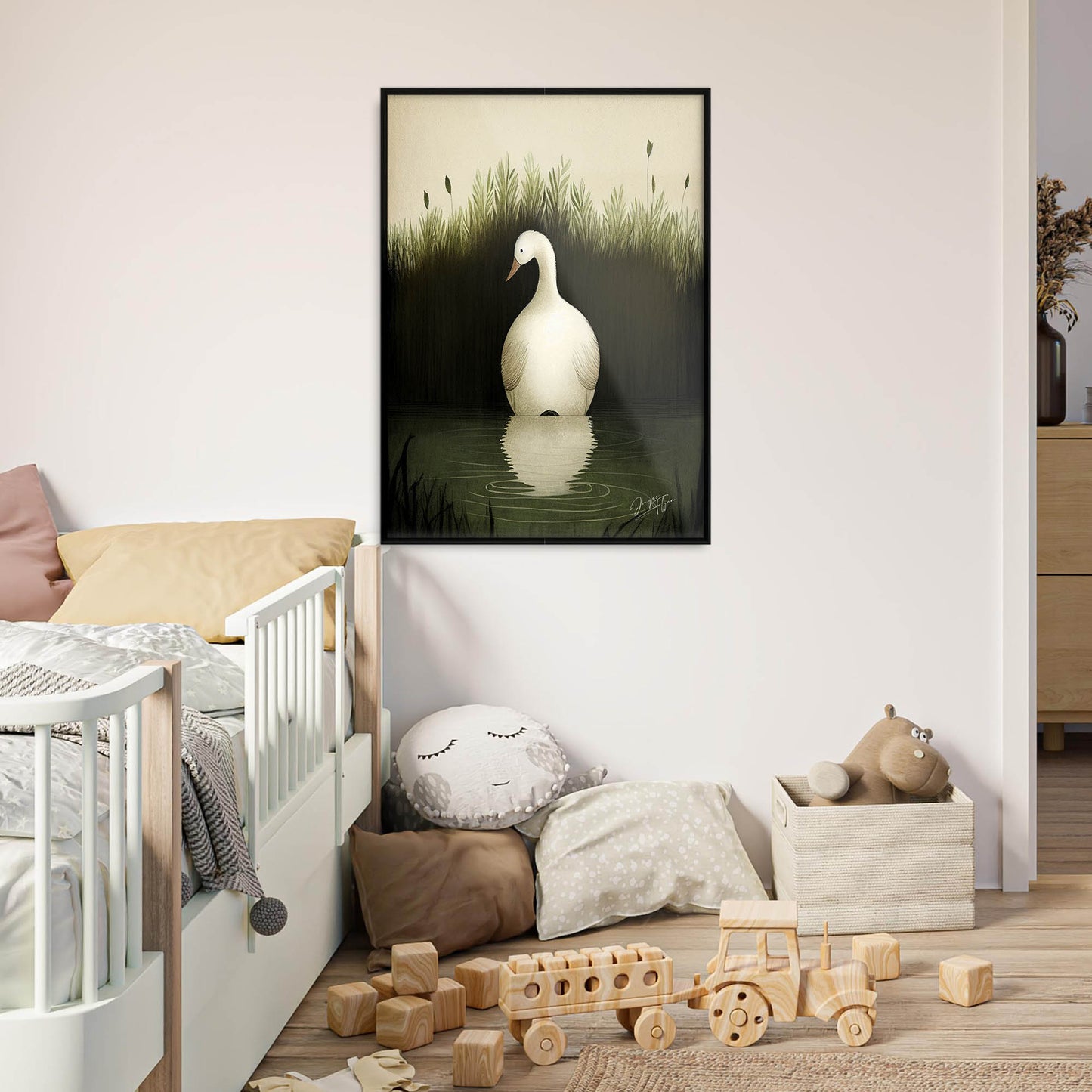 »Duck Listen And Reflect« retro poster