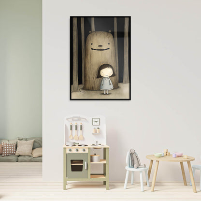 »Fussy Princess And Sulky Troll Playing In The Woods« retro poster