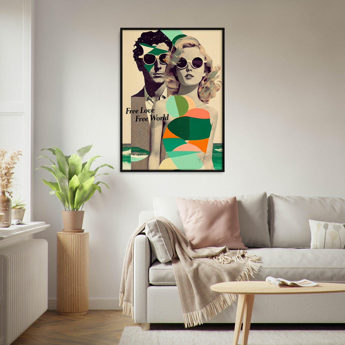 »Free Love, Free World«retro poster