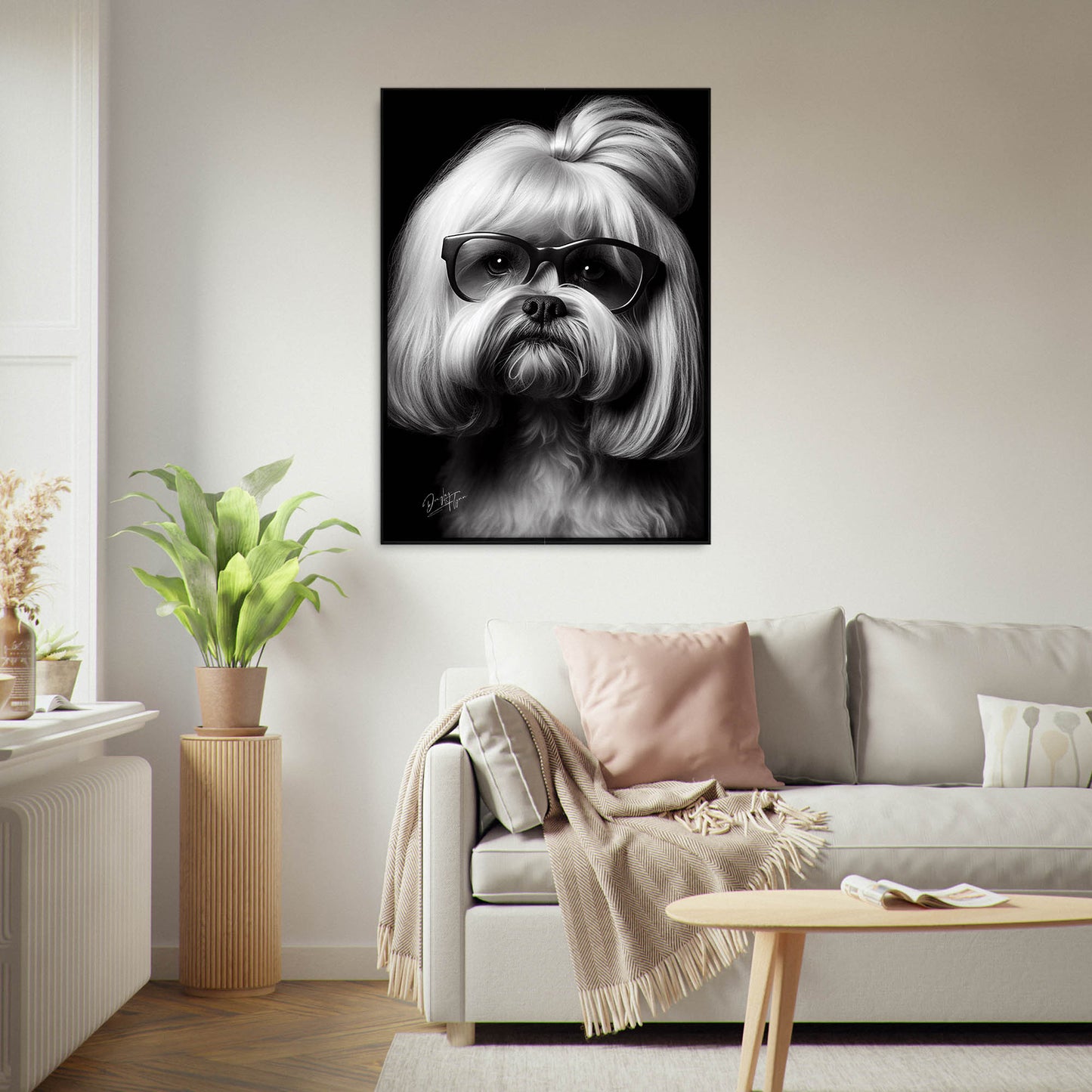 »Insightful Lhasa Apso« retro poster
