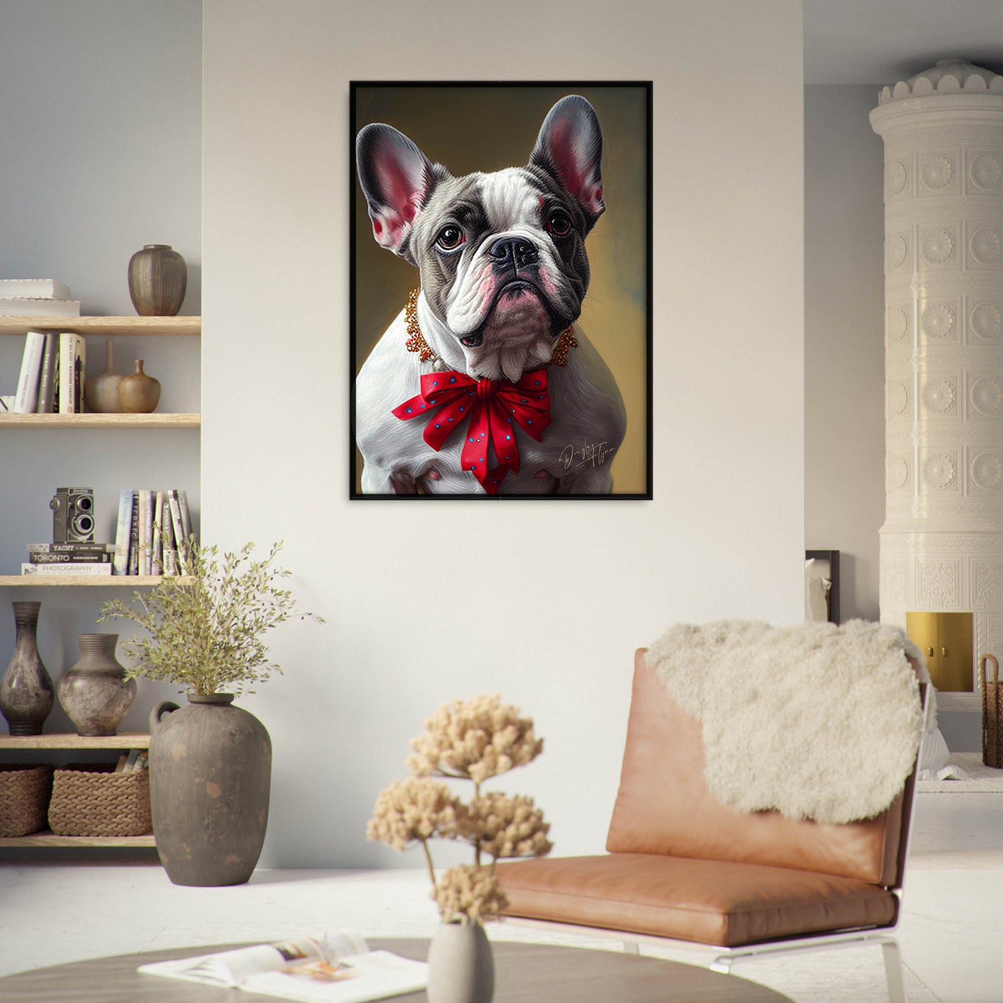 »French Bulldog med rosett«