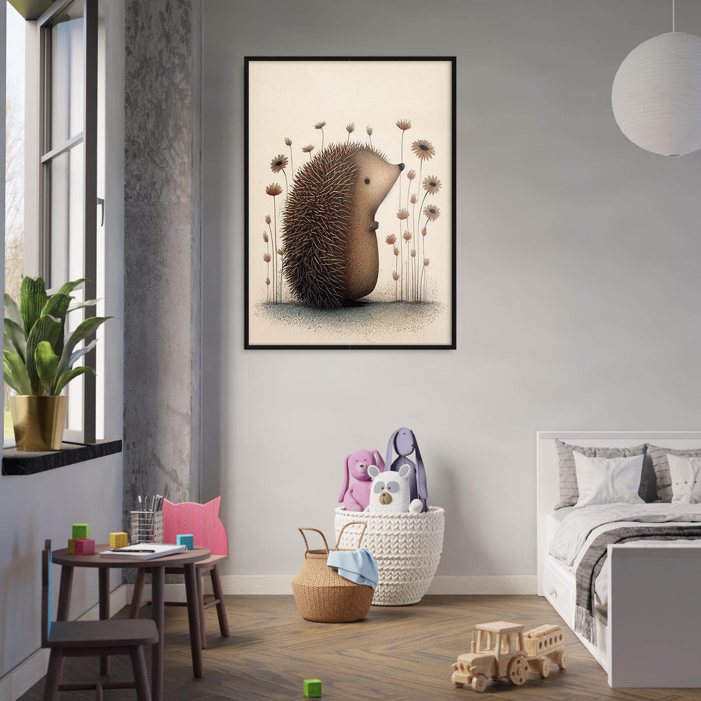 »Hedgehog Snuffle and Zone Out« retro poster