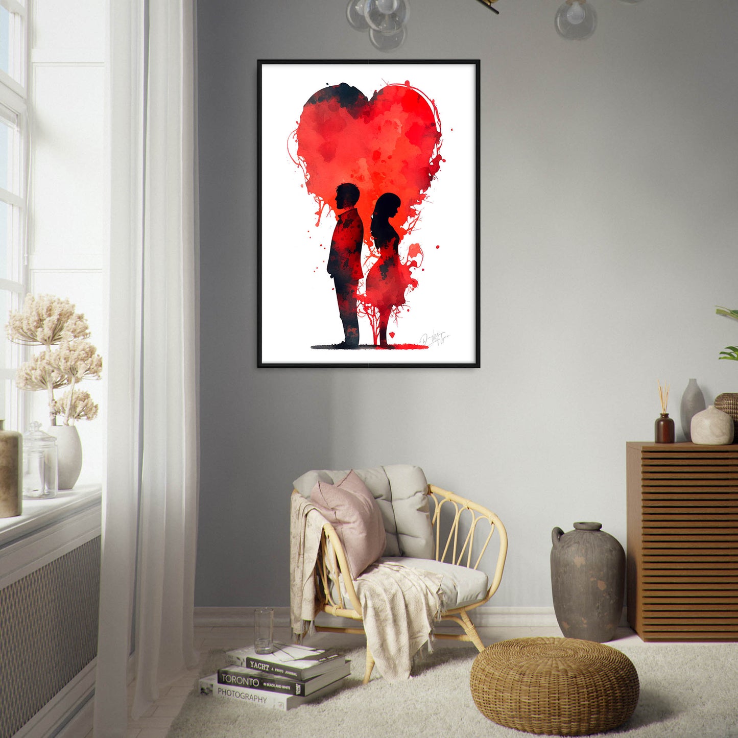 »Love Dancing in Delicate Hues« retro poster