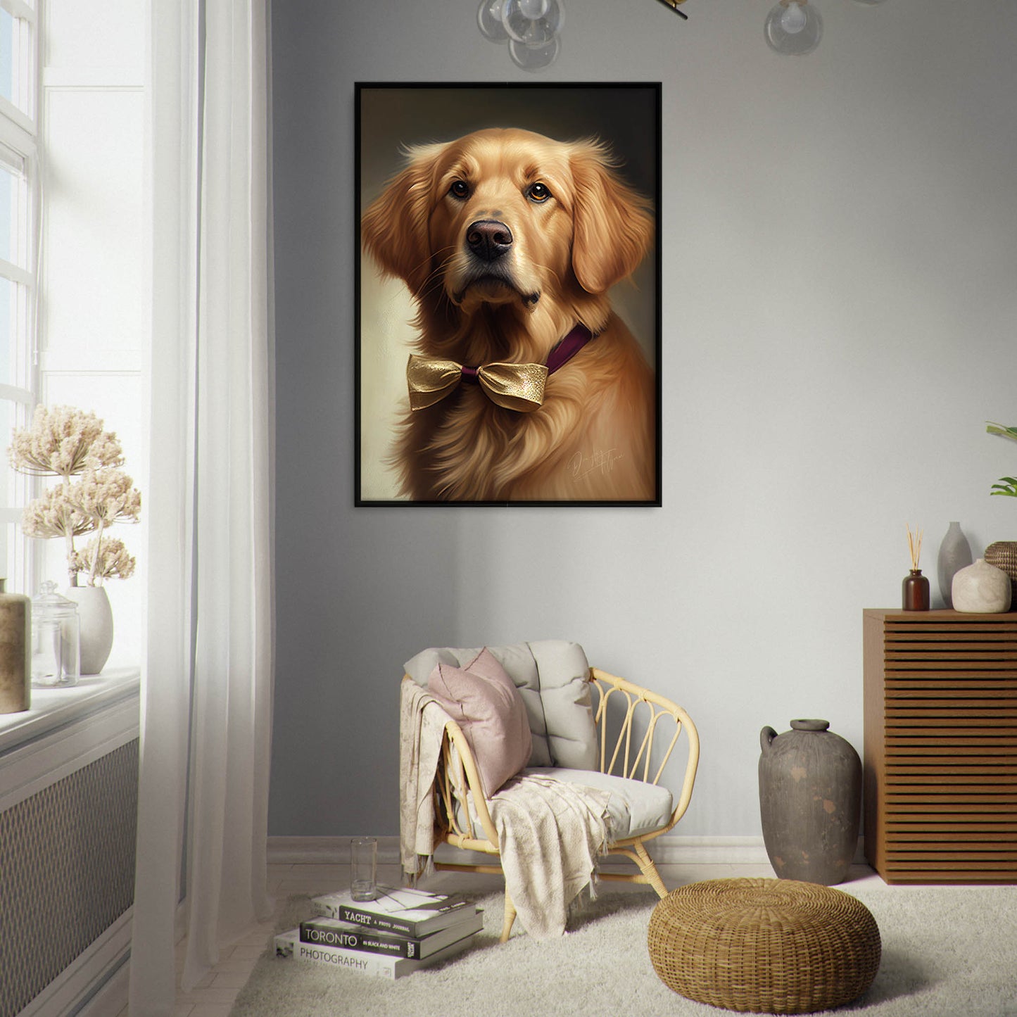»Golden Retriever med rosett«