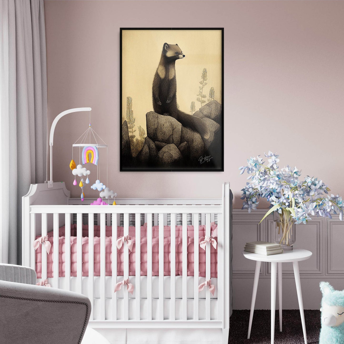 »Marten Listens And Muses« retro poster