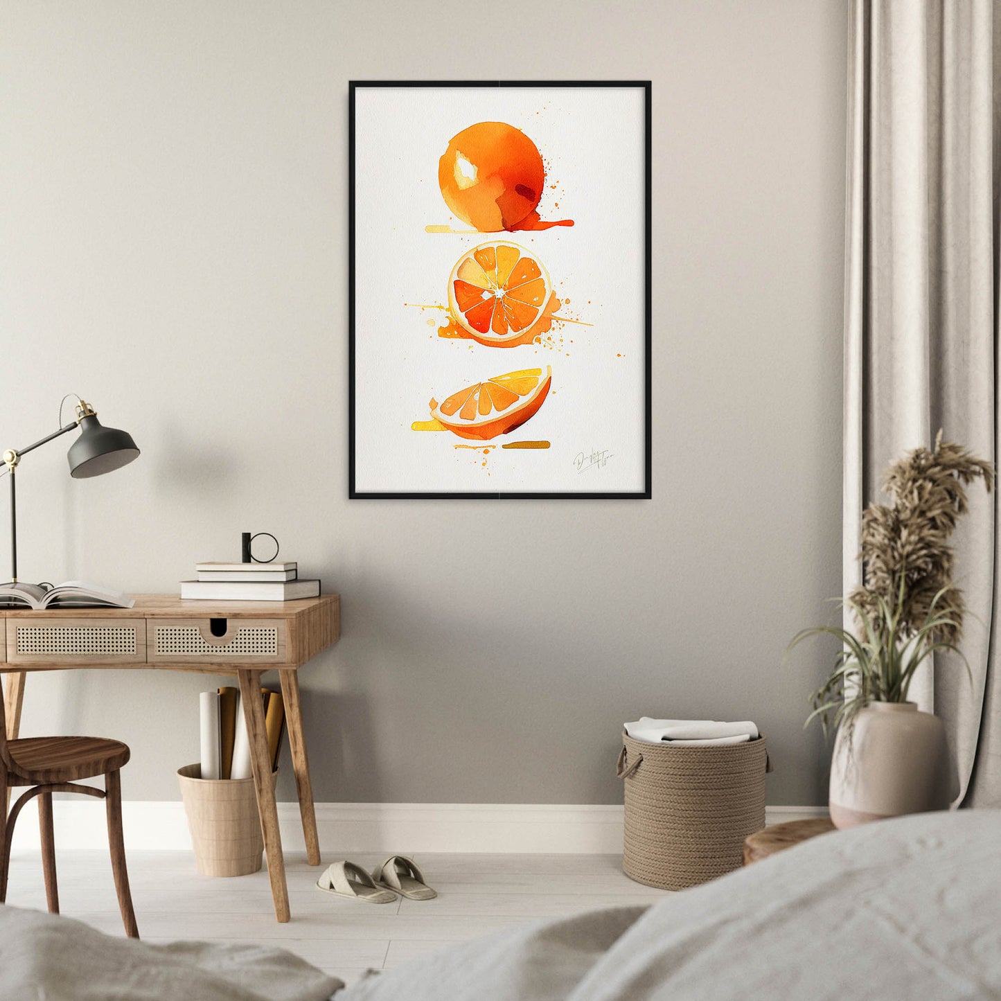 »Orange Watercolor Moods« retro poster