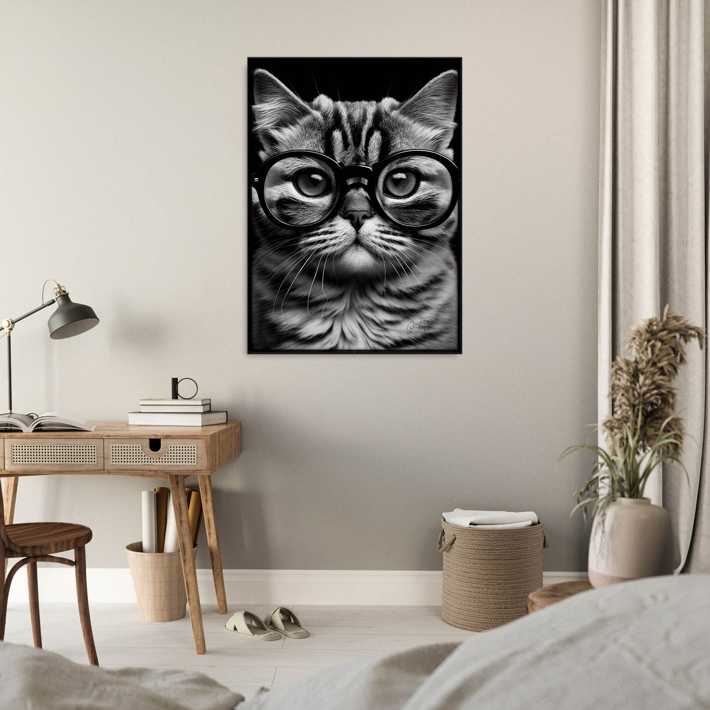 »Purrfect Thinker« retro poster