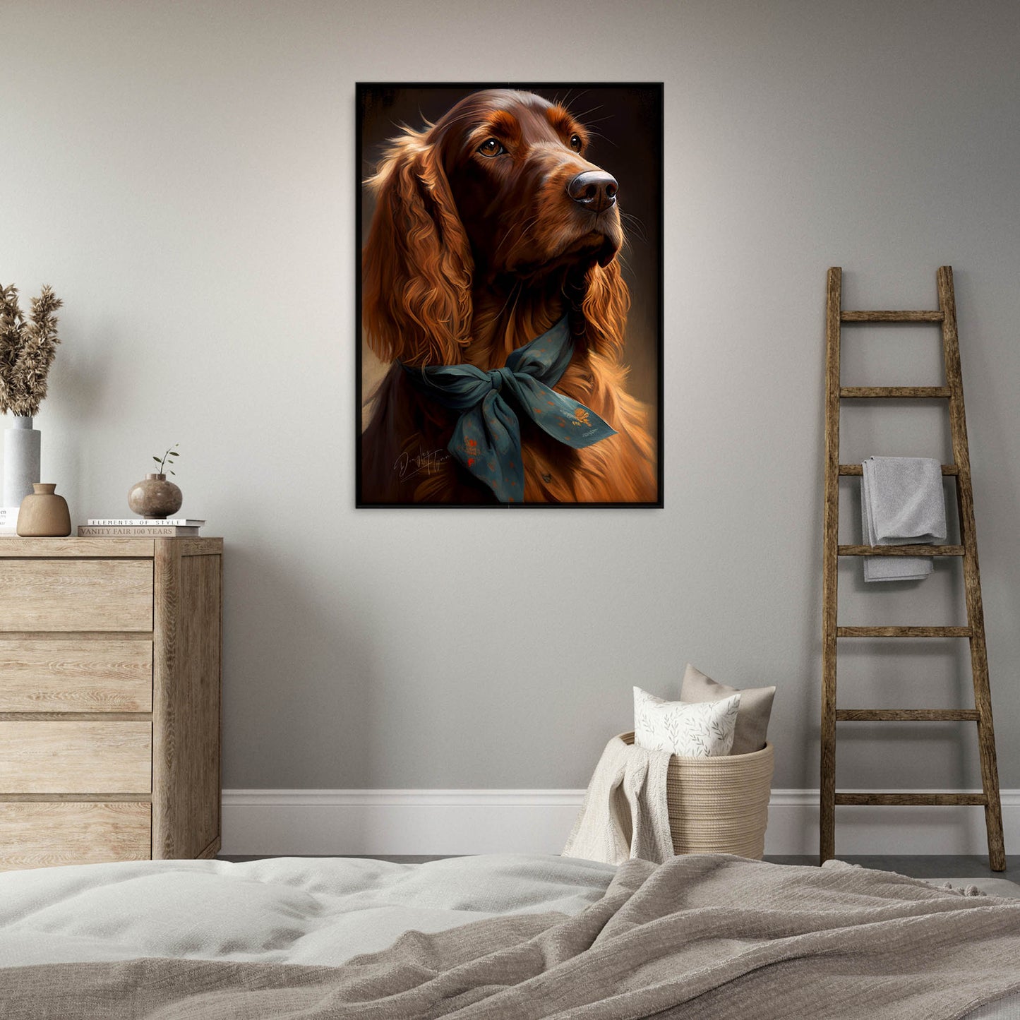 »Irish Setter med rosett«