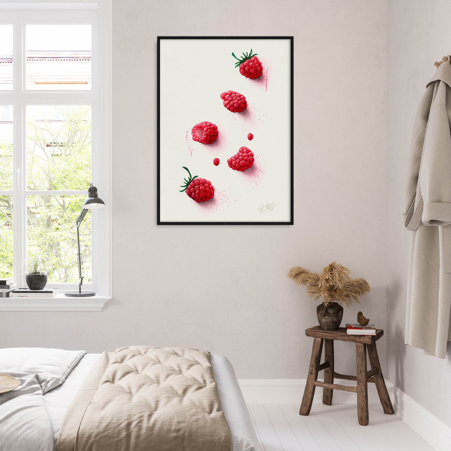 »Rasberries Watercolor Moods« retro poster