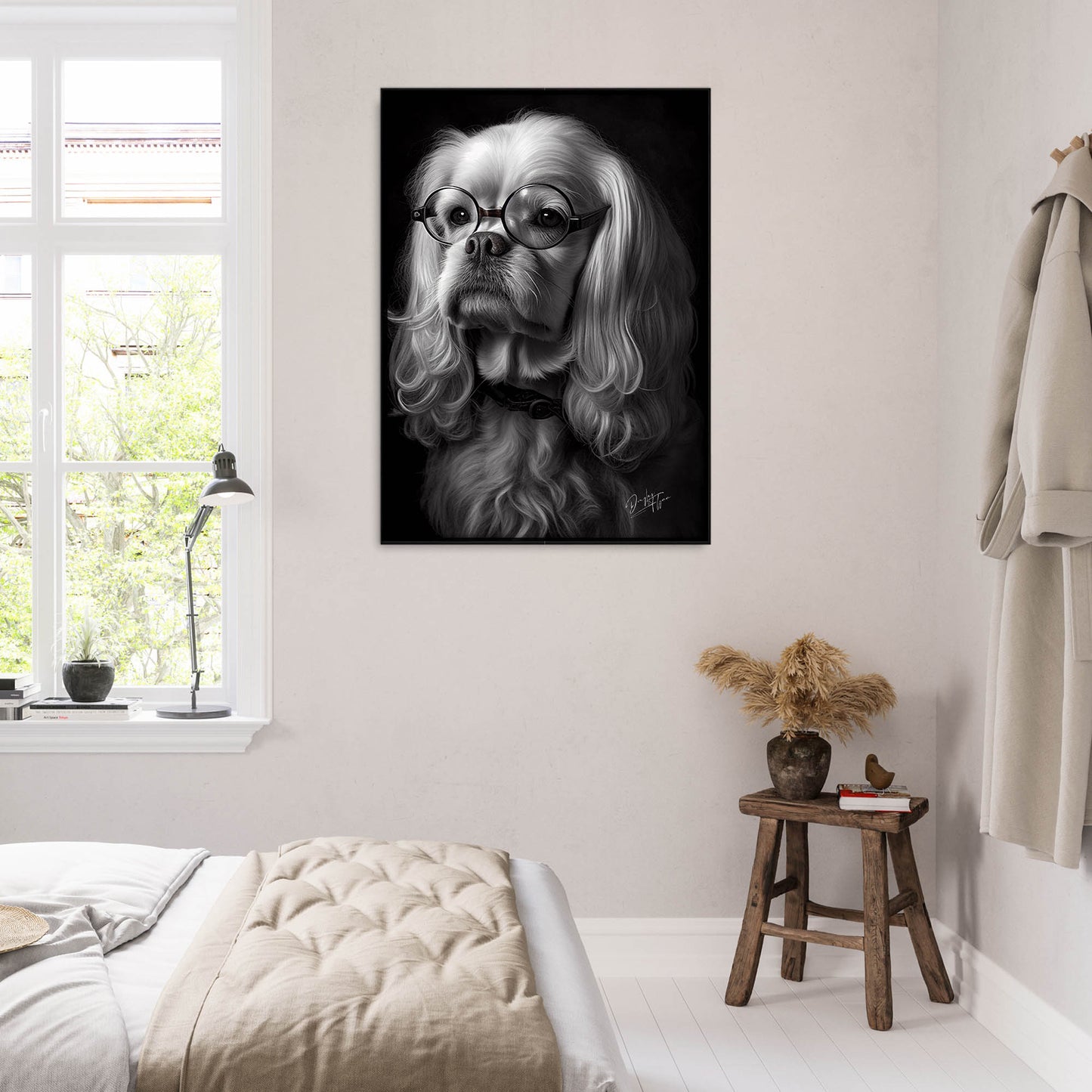 »Spectacled Spaniel« retro poster